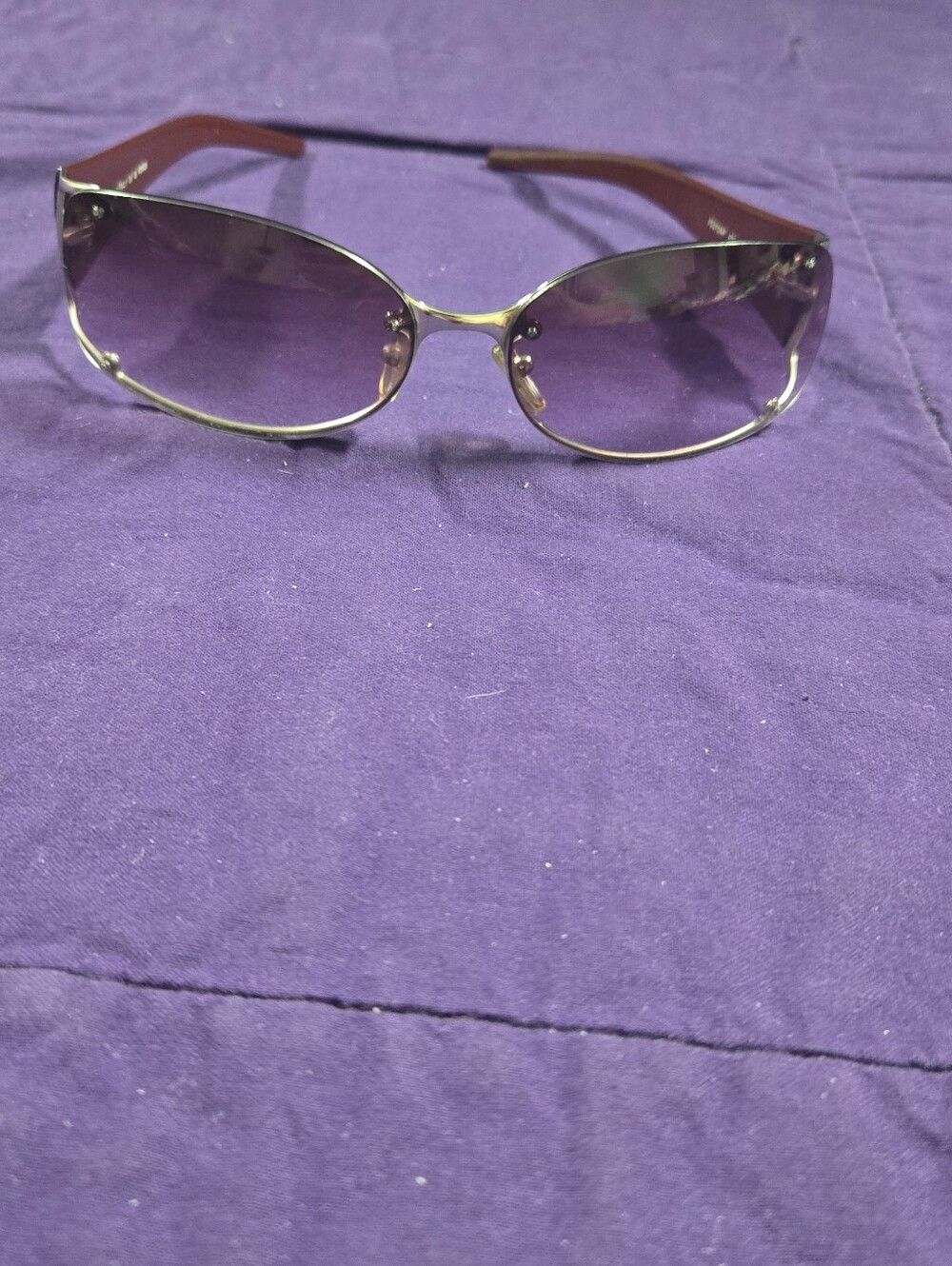 Fendi Cutout Temple Rimless Burgandy Sunglasses Unisex FS372AF - Picture 7 of 8